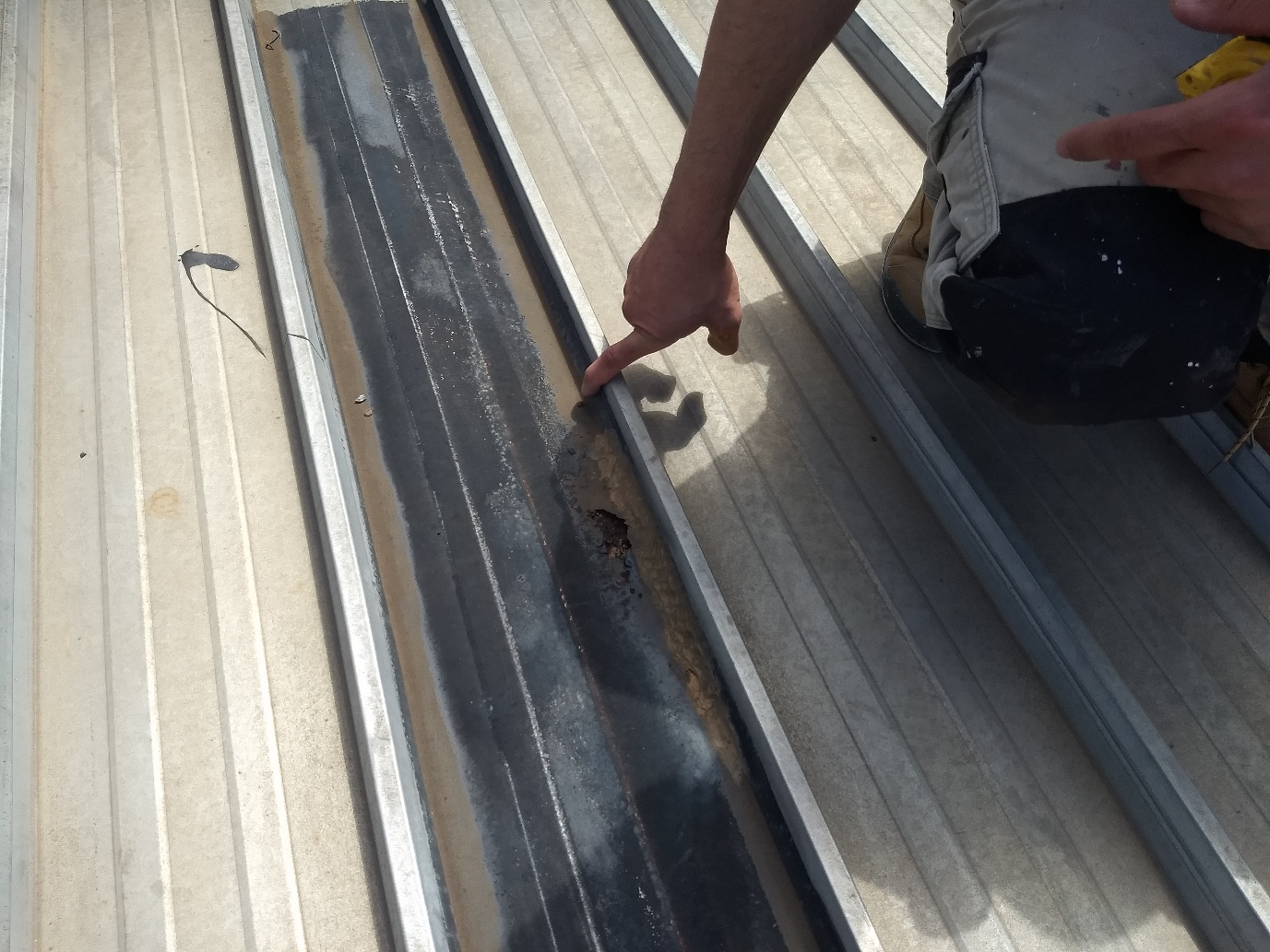 Damaged roof section identified before coating